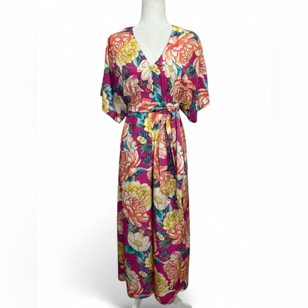 Farm Rio for Anthropologie Multicolor Floral Jumpsuit